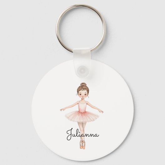 Persoonlijke Ballerina Meisje Sleutelhanger (Voorkant)