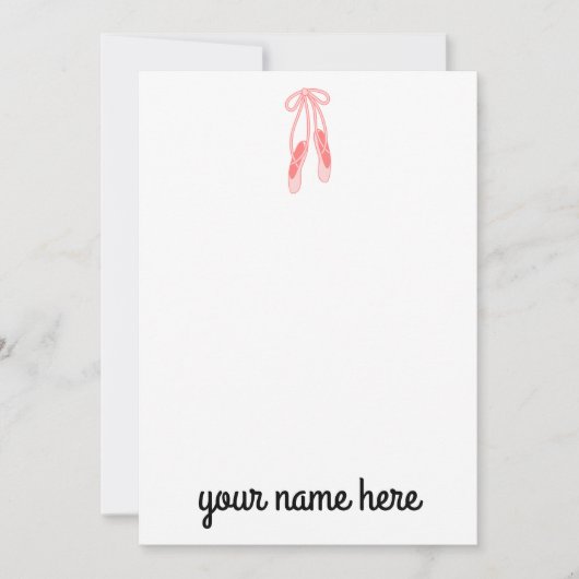 Persoonlijke Ballerina Notecards voor meisjes Bedankkaart (Voorkant)