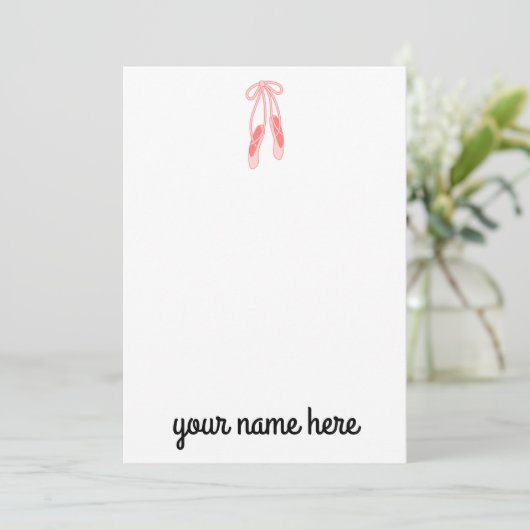 Persoonlijke Ballerina Notecards voor meisjes Bedankkaart (Staand voorkant)