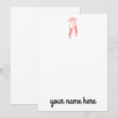 Persoonlijke Ballerina Notecards voor meisjes Bedankkaart (Voorkant / Achterkant)