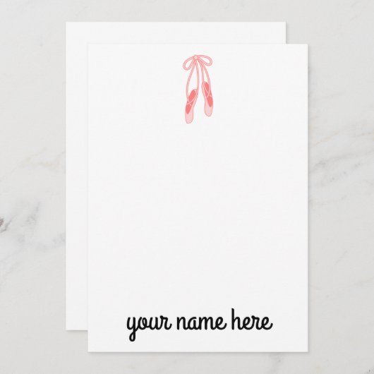 Persoonlijke Ballerina Notecards voor meisjes Bedankkaart (Voorkant / Achterkant)
