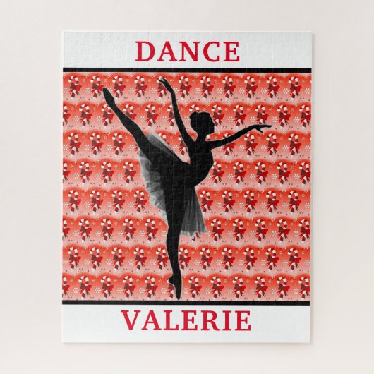 Persoonlijke Ballerina Snoepstok Kerst Dans Legpuzzel (Verticaal)