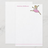 Persoonlijke Ballerina Stationery Briefpapier (Voorkant / Achterkant)