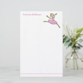 Persoonlijke Ballerina Stationery Briefpapier (Staand voorkant)