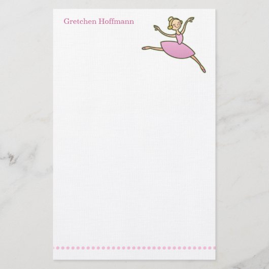Persoonlijke Ballerina Stationery Briefpapier (Voorkant)