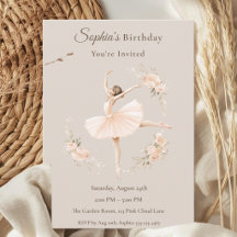 Persoonlijke Ballerina Verjaardag Blush Bloemen 