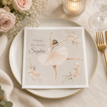Persoonlijke Ballerina Verjaardag Blush Bloemen
