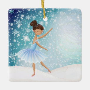 Persoonlijke ballerina Winter Snow Holiday Ballet Keramisch Ornament