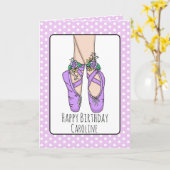 Persoonlijke ballet schoenen Ballerina verjaardag  Kaart (Gele Bloem)