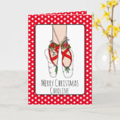 Persoonlijke ballet schoenen Kerstkaart Kaart (Gele Bloem)