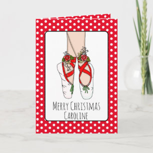 Persoonlijke ballet schoenen kerstkaart kaart