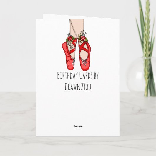 Persoonlijke ballet schoenen Kerstmis Kaart (Achterkant)