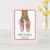 Persoonlijke ballet slipjes ballerina verjaardag kaart (Gele Bloem)