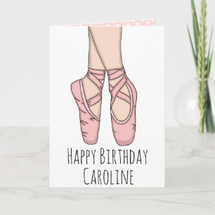Persoonlijke ballet slipjes ballerina verjaardag kaart