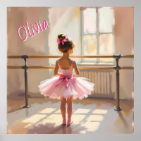 Persoonlijke ballet-thema ballerina in roze
