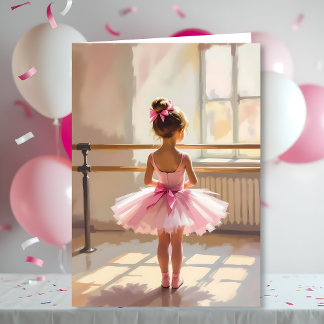 Persoonlijke ballet verjaardag + kleurplaat kaart