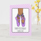 Persoonlijke balletdippers Ballerina Birthday Ca Kaart (Gele Bloem)
