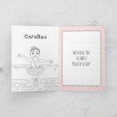 Persoonlijke balletdippers Ballerina Birthday Kaart (Binnen)