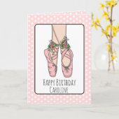 Persoonlijke balletdippers Ballerina Birthday Kaart (Gele Bloem)