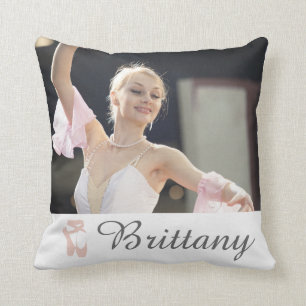 Persoonlijke balletfoto Ballerina Naam Dippers Kussen