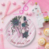 Persoonlijke balletschoenen papieren bordje (Feest)