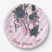 Persoonlijke balletschoenen papieren bordje (Voorkant)