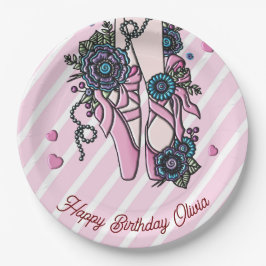 Persoonlijke balletschoenen papieren bordje