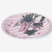 Persoonlijke balletschoenen papieren bordje (Gekanteld)