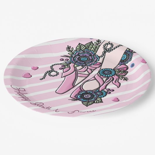 Persoonlijke balletschoenen papieren bordje (Gekanteld)