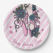 Persoonlijke balletschoenen papieren bordje (Voorkant)