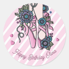 Persoonlijke balletschoenen ronde sticker