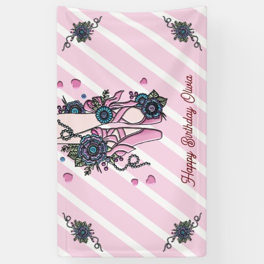 Persoonlijke balletschoenen spandoek (Verticaal)