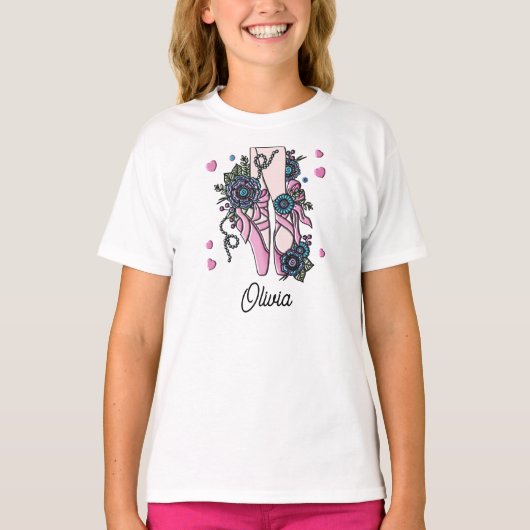 Persoonlijke balletschoenen t-shirt (Voorkant)
