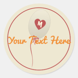 Persoonlijke ballon rode hart baby kids bruiloft ronde sticker