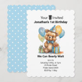 persoonlijke ballonnen voor 1e verjaardag kaart (Voorkant / Achterkant)