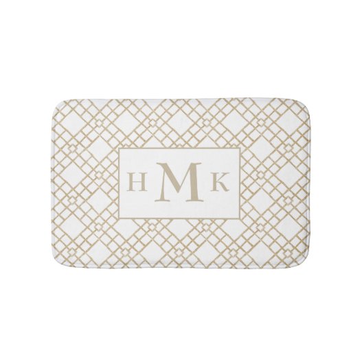 Persoonlijke Bamboe Lattice Monogram Badmat (Voorkant)