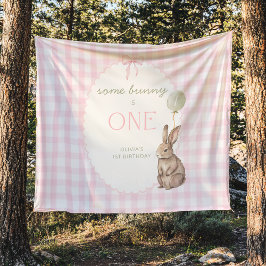 Persoonlijke banner 'Some Bunny is One Verjaardag' Wandkleed