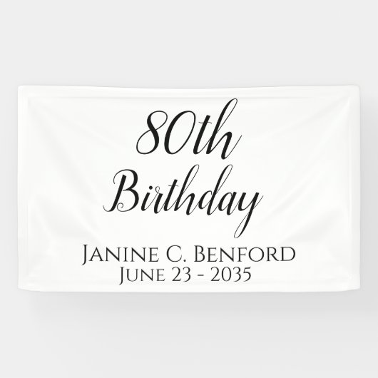 Persoonlijke banner voor 80ste verpartij (Horizontaal)