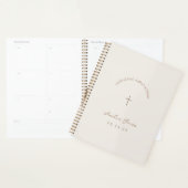 Persoonlijke baptisme-cadeaubon voor kruisbeige pl planner (Display)