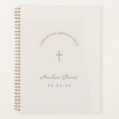 Persoonlijke baptisme-cadeaubon voor kruisbeige pl planner (Voorkant)