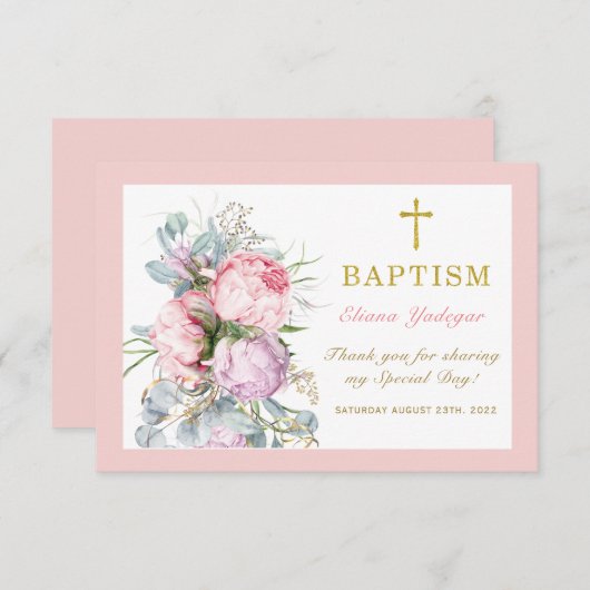 Persoonlijke baptisme Hartelijk dank (Voorkant / Achterkant)