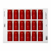 Persoonlijke Baptisme Red Gold Hand Sanitizer Etiket (Full Sheet)