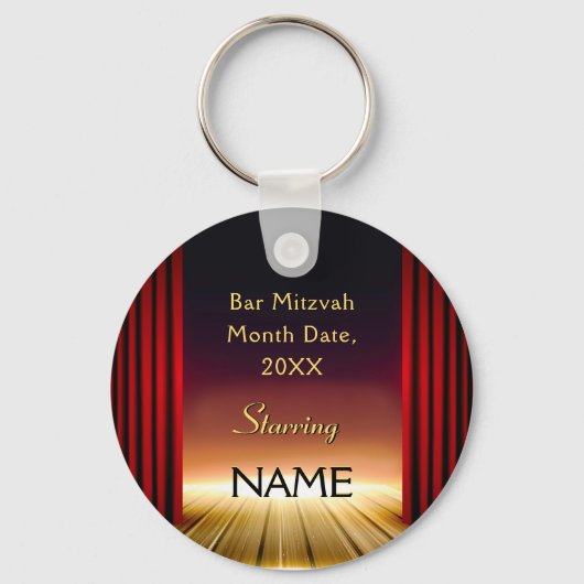 Persoonlijke Bar Mitzvah Party Favors Giveaways Sleutelhanger (Voorkant)