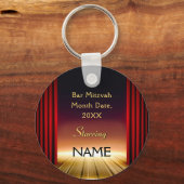 Persoonlijke Bar Mitzvah Party Favors Giveaways Sleutelhanger (Achterkant)