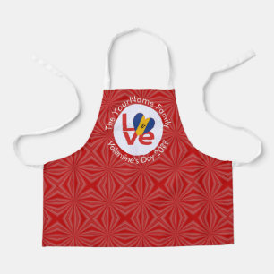 Persoonlijke Barbadiaanse Rode LOVE Vlag  Schort