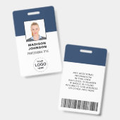 Persoonlijke barcode-ID-kaarten met logo en foto Badge (Voor- en achterkant)