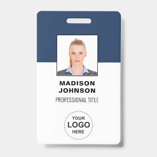Persoonlijke barcode-ID-kaarten met logo en foto Badge (Voorzijde)