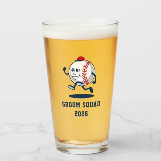 Persoonlijke Baseball Ball Cartoon Glas (Voorkant gevuld)