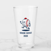 Persoonlijke Baseball Ball Cartoon Glas (Voorkant)