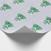 Persoonlijke Baseball Batter Star Blue Cadeaupapier (Hoek)